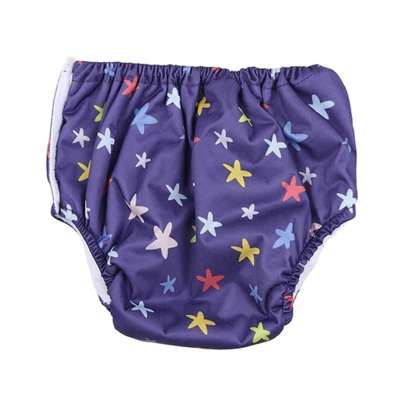 Chinmay Kids Waterproof Reusable Leakproof Adjustable Baby Swim Diaper Star Print - Dark Blue