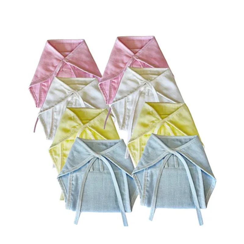 Dumbledo Newborn Muslin Cotton Nappies - Multicolor Reusable Langots, U Shaped, Extra Soft Cloth Nappies for Unisex Babies (0 - 6 Months) (Pack of 8)