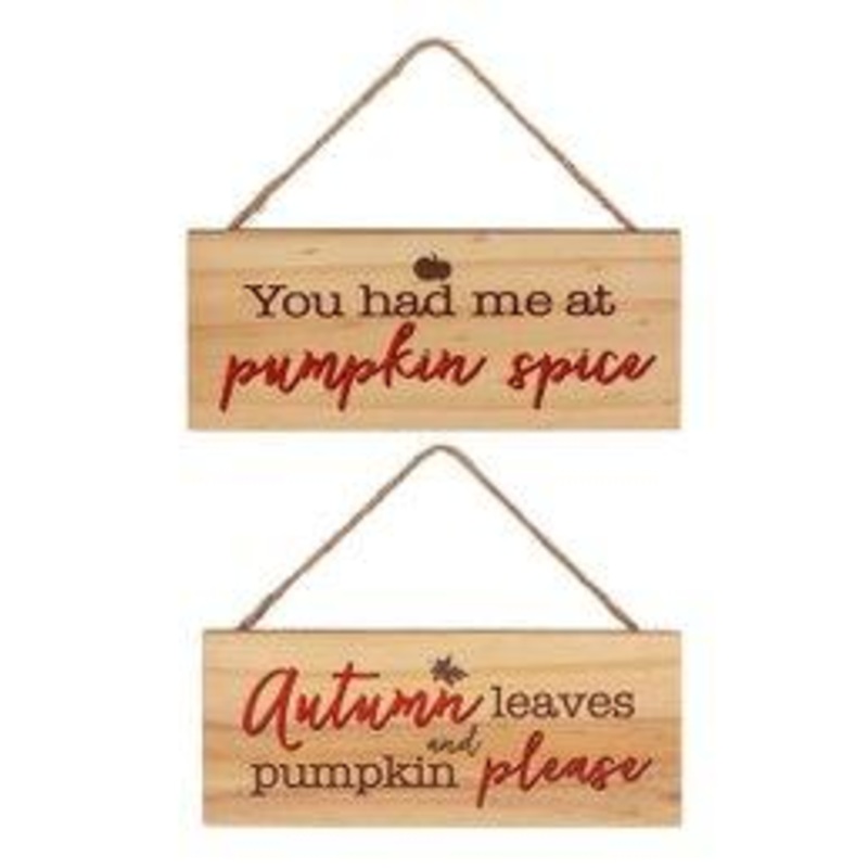 Fall Natural Wood Hanging Plaques