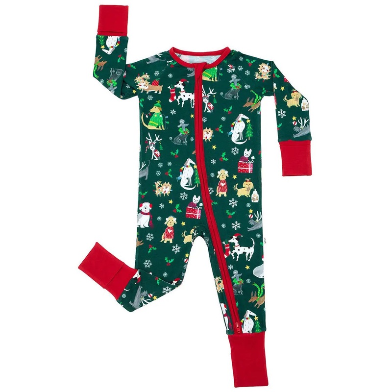 Little Sleepies Bamboo Viscose Zippy - Holiday Hounds, 3 - 6 months