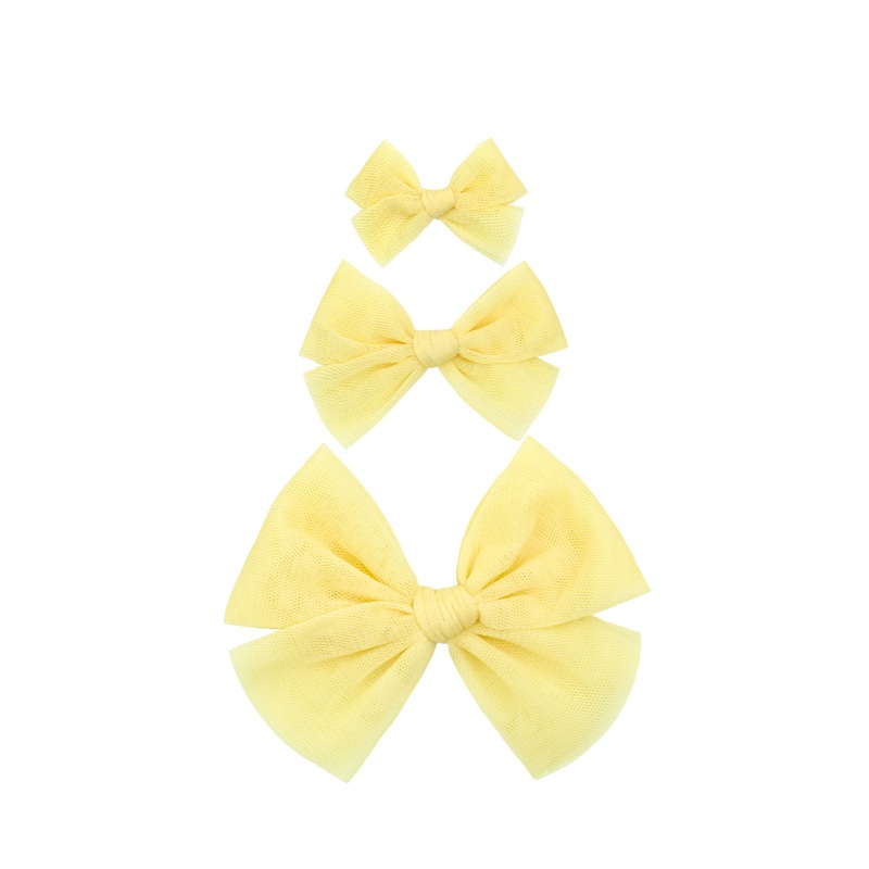 Tulle Bow - Lemon Clip