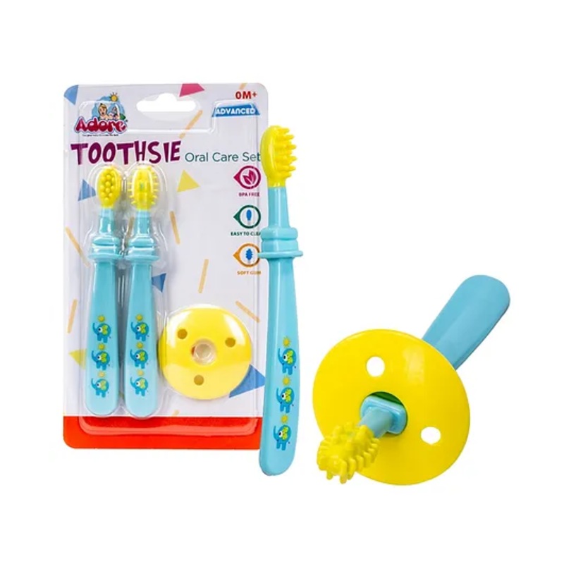 Adore Toothsie 2 stage Baby Dental Care Kit (Blue)