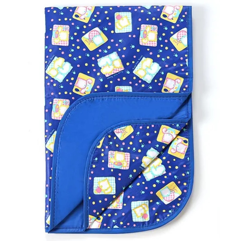 Baby Diaper Changing Waterproof Large Size Mat Square Print With PVC Material-Blue