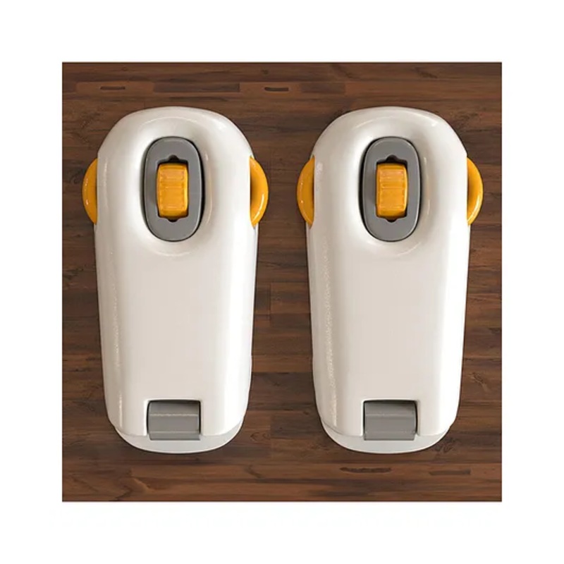 Baybee 2 Pcs Baby Safety Lock for Kids, Door Stopper for Baby Proofing Products with 3M Adhesive Child Safety Locks for Drawers Fridge Cupboard Cabinet Lock for Infants (Cream)