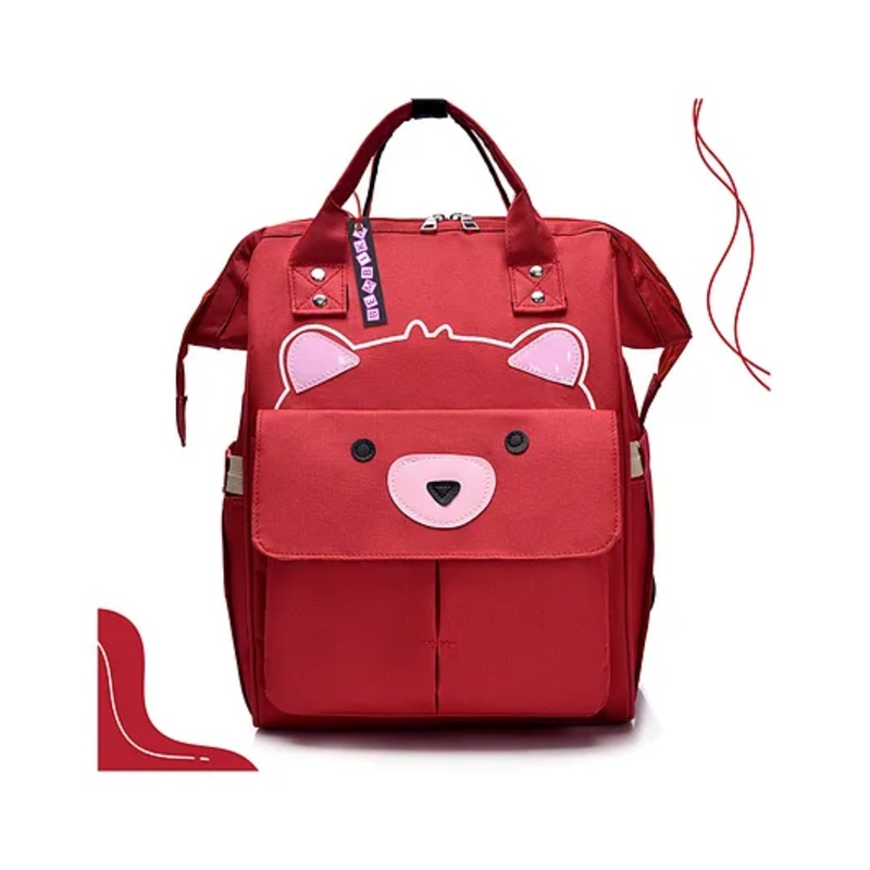 Bembika Multipurpose Backpack Style Diaper Bag - Bear Red