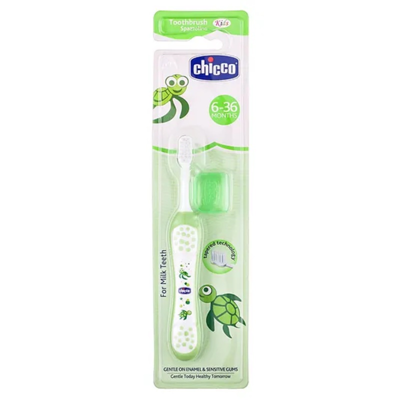 Chicco Ultra Soft Bristles Toothbrush Turtle  Print - Green