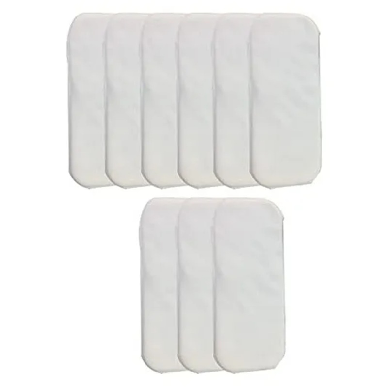 Chinmay Kids Baby Insert Pads Reusable Soft 5 Layers Inserts For Baby Cloth Diaper High Absorbing Washable Liners Set Of 9 - White