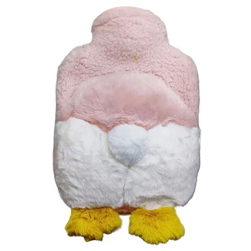 Fun Blast Duck Themed Hot Water Bag with Soft Cover 1000 Ml - Pink