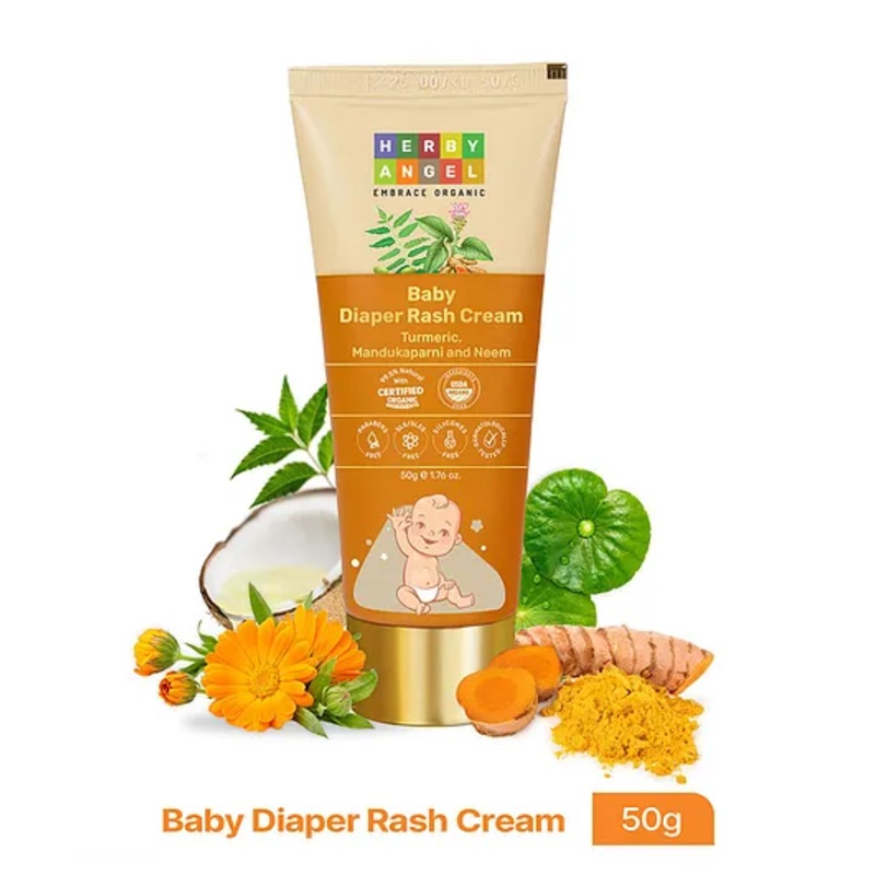 Herby Angel Baby Diaper Rash Cream | Organic Cream for Nappy Rash for Newborns 50g