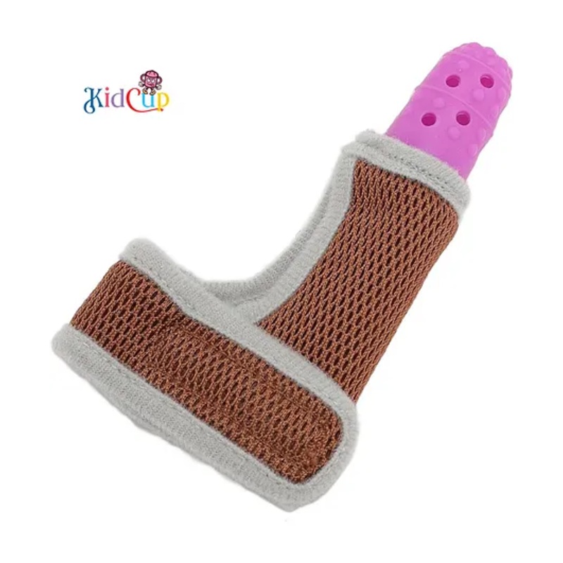 Kidcup Baby Finger Guard Adjustable Protector Soft Silicone Stop Sucking Glove - Pink