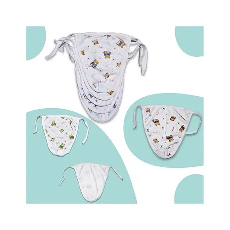 Little Boo New Born Baby Cotton U Shaped Washable and Reusable Cloth Nappy Pack of 10 - Multicolour