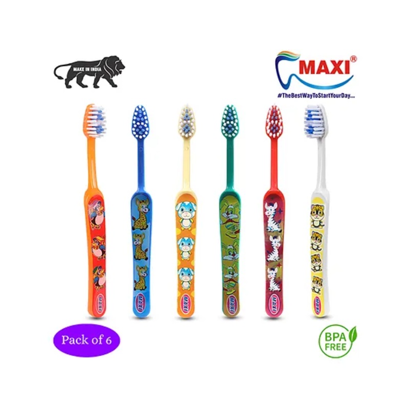Maxi TomTom Junior Toothbrush Pack of 6 - Multicolour
