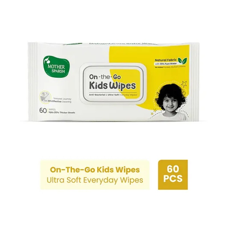 Mother Sparsh On the Go Wipes for Kids - 60 Pieces