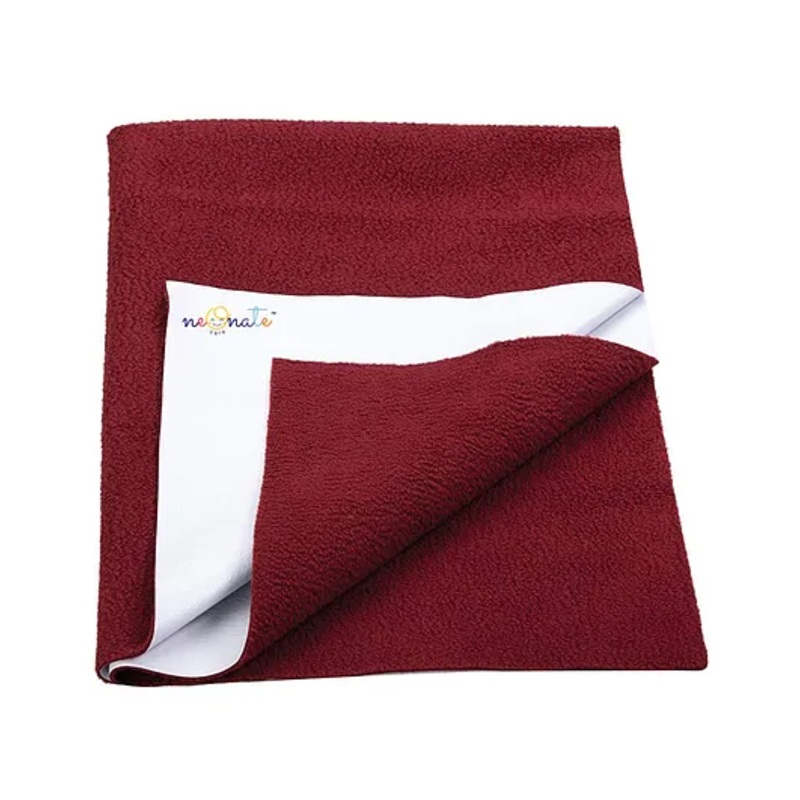 NeonateCare Microfiber Insta Dry Waterproof Baby Bed Protector Dry Sheet for Babies (Large -  Maroon)