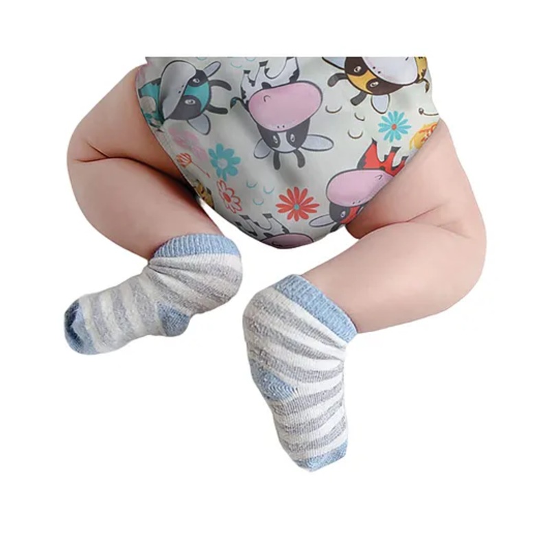 POLKA TOTS Reusable & Washable Cloth Diaper for 2 Months - 3 Years Freesize Adjustable Snap Buttons with 5 Layers Bamboo Charcoal Insert - Cow