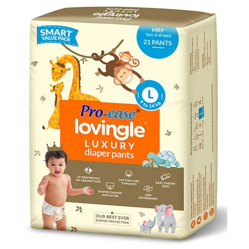 Pro-ease Lovingle Luxury Diaper Pants Large - 21 pieces