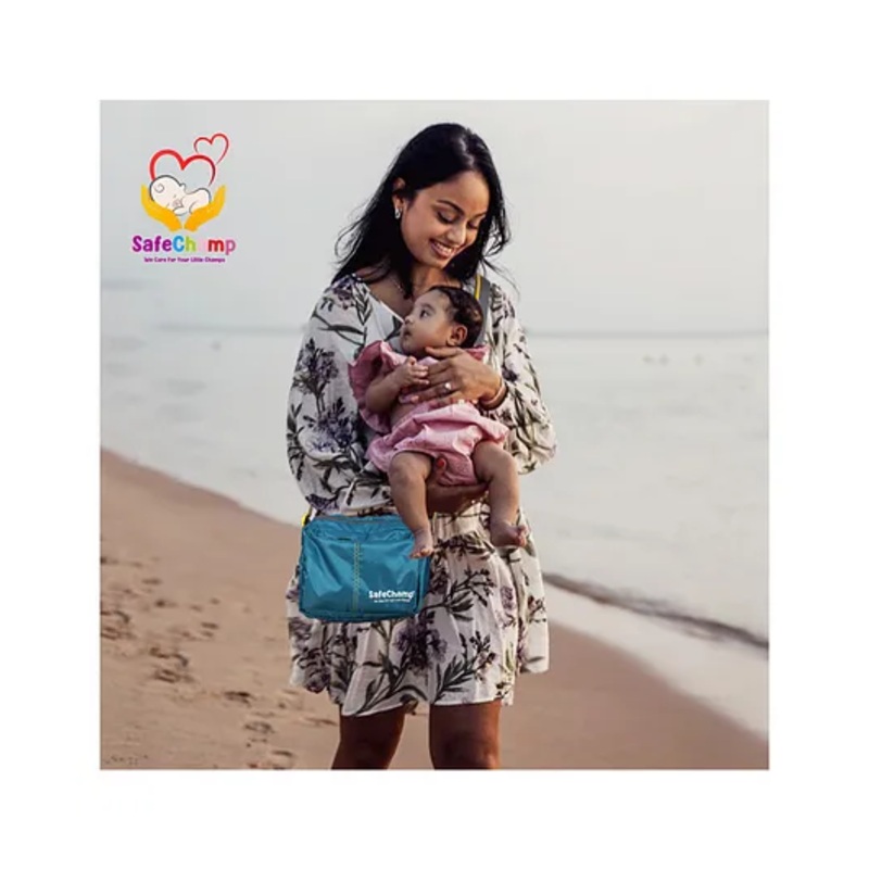 SafeChamp Amore Multipurpose Diaper Bag Cum Sling Mother Diaper Bag For Short Use  - Cyan Blue