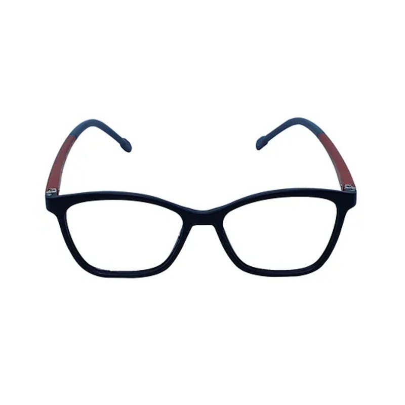 Spiky Blue Block Zero Power TR90 Anti Glare Glasses - Red