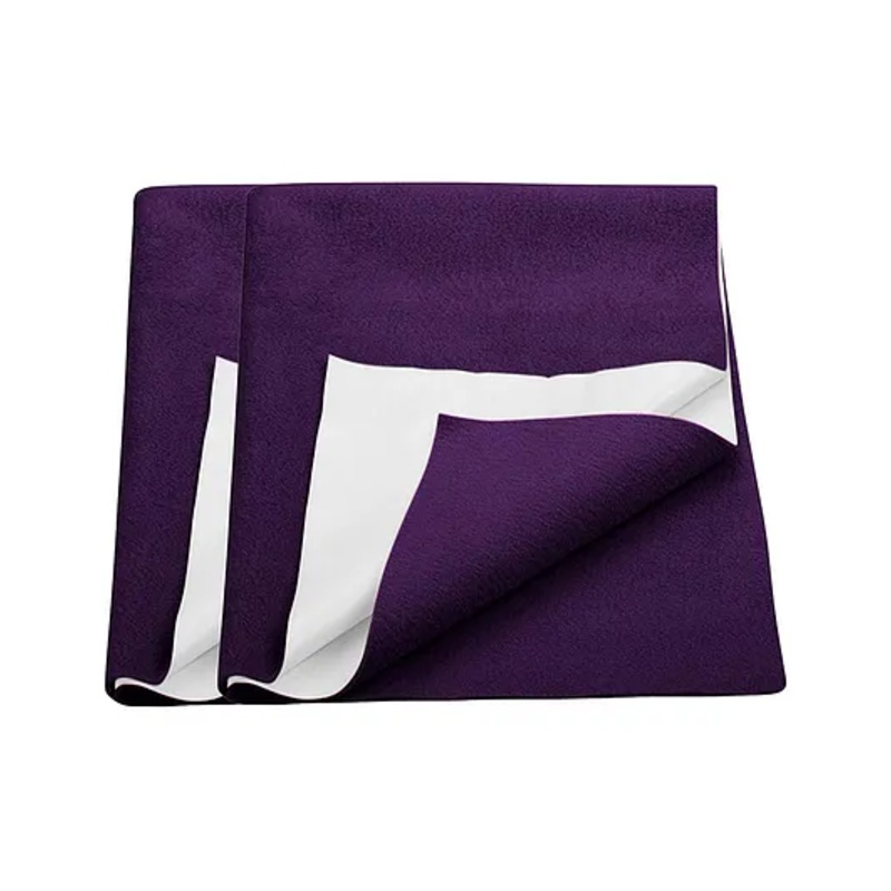 Trance Home Linen Supersoft Quick Baby Dry Sheets for Kids Pack of 2- Small, Plum