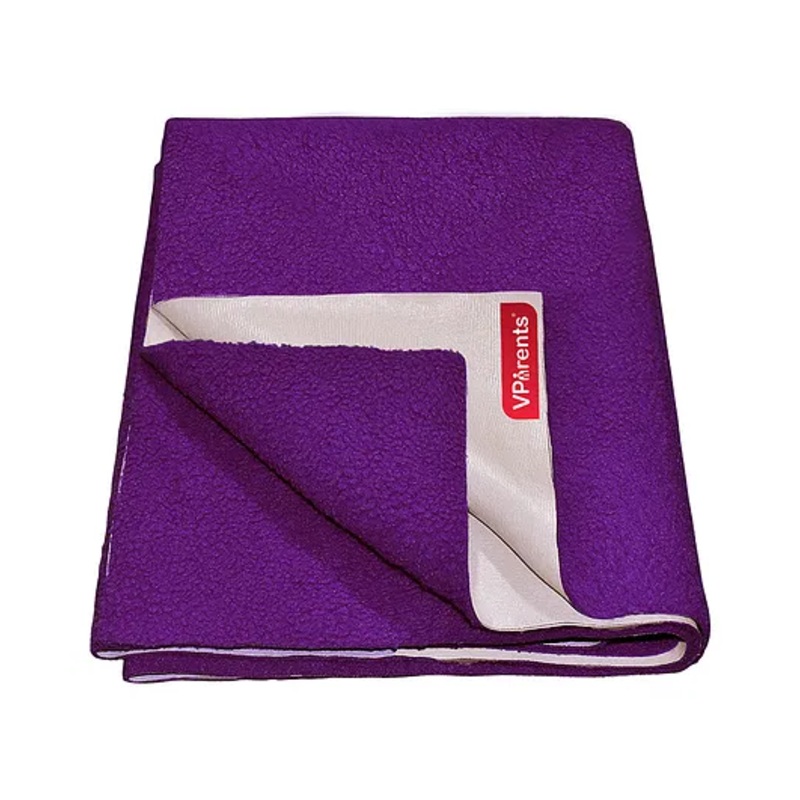 VParents Chubby Cheeks Waterproof Baby Bed Protector Reusable Dry Sheet Small - Plum