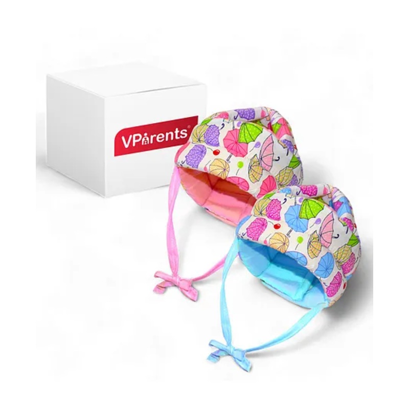 Vparents Chunky Baby Head Protector for Safety Proper Air Ventilation & Corner Guard Protection Pack of 2 - Pink and Blue