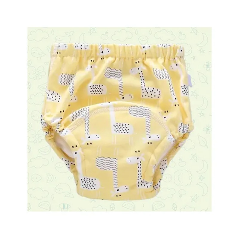 Zikku Potty Training Pants for Baby Pull up Design Reusable Giraffe Print - Yellow