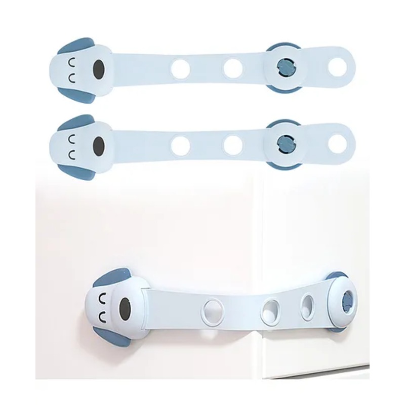 Bembika Child Safety Lock For Fridge, Drawers, Cupboard, Cabinet, Window Safety Puppy Design Blue - 2 Pcs