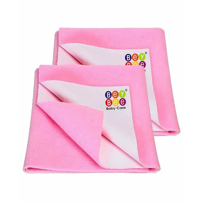 BeyBee Waterproof Bed Protector Large Size Pack of 2 - Pink