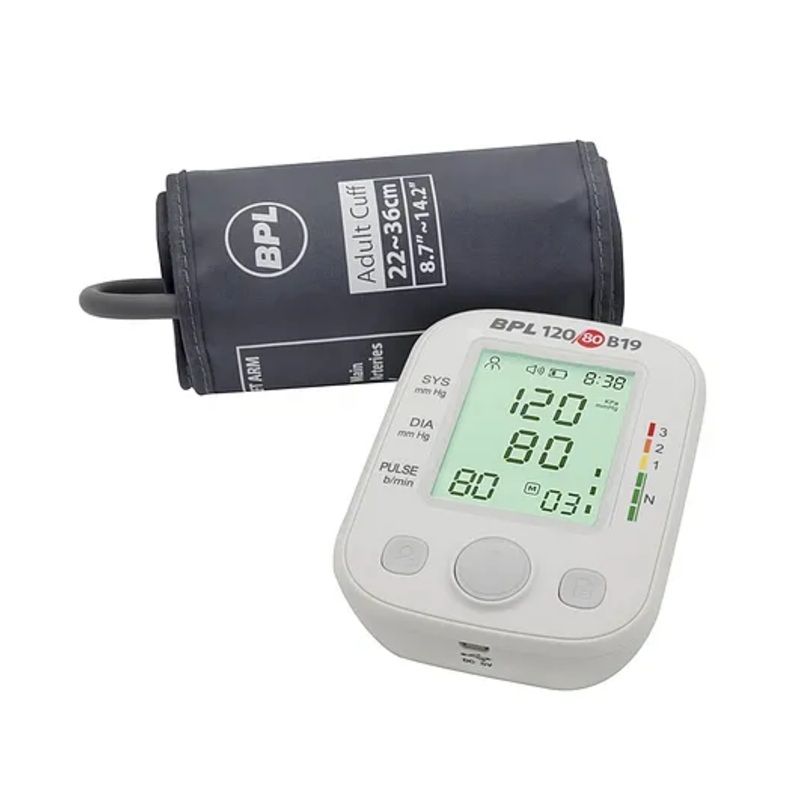 BPL Medical Technologies B19 Digital Blood Pressure Monitor Fully Automatic BP Checking Machine with USB, LCD Display, 3 Years Warranty -  White