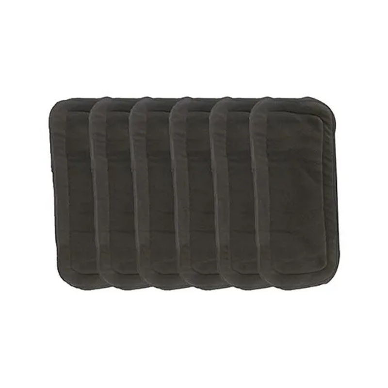 Chinmay Kids Baby Insert Pads Reusable Soft 5 Layers Inserts For Baby Cloth Diaper High Absorbing Washable Liners Set Of 6 - Black
