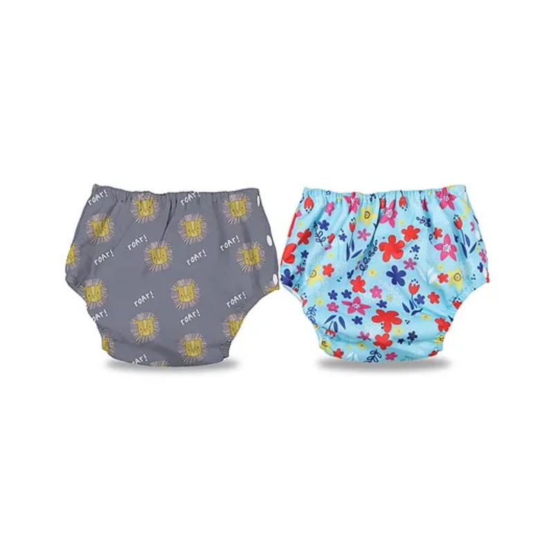 Chinmay Kids Baby Swim Diaper Waterproof Reusable Leakproof Adjustable Infant Pool Pant Boys And Girls Swim Diaper- Grey Flower