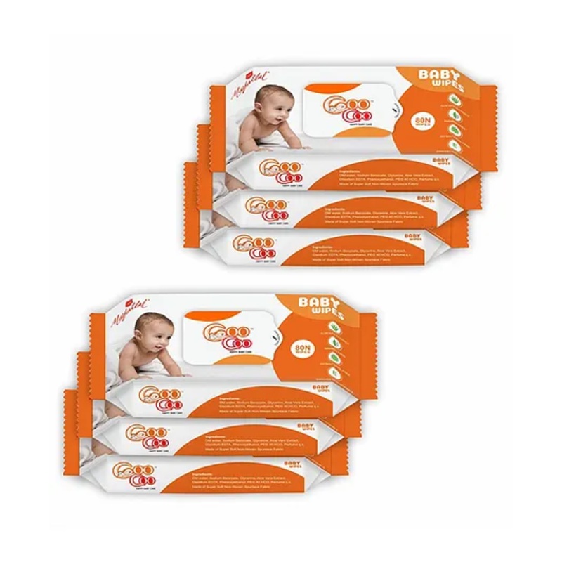 Coo Coo Wipes - Pack of 6 (480 Wipes)