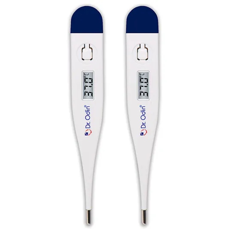 Dr. Odin ODT 101 Digital Thermometer for Precise Temperature Monitoring in Celsius & Fahrenheit - Fast, Accurate, Water Resistant & Family-Friendly (White & Blue)-pack of 3