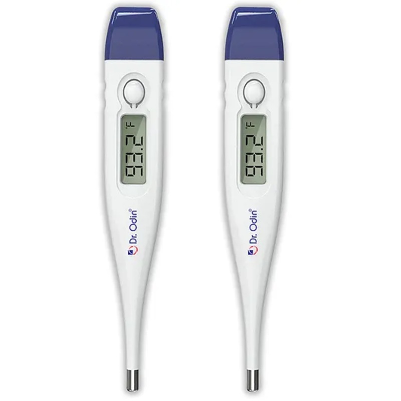Dr. Odin ODT 311 Digital Thermometer for Precise Temperature Monitoring in Celsius & Fahrenheit - Fast, Accurate, Water Resistant & Family-Friendly (White & Blue)- pack of 3