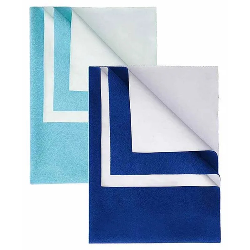 Elementary Smart Dry Waterproof Bed Protector Sheets Small Sea Green & Royal Blue - Pack of 2