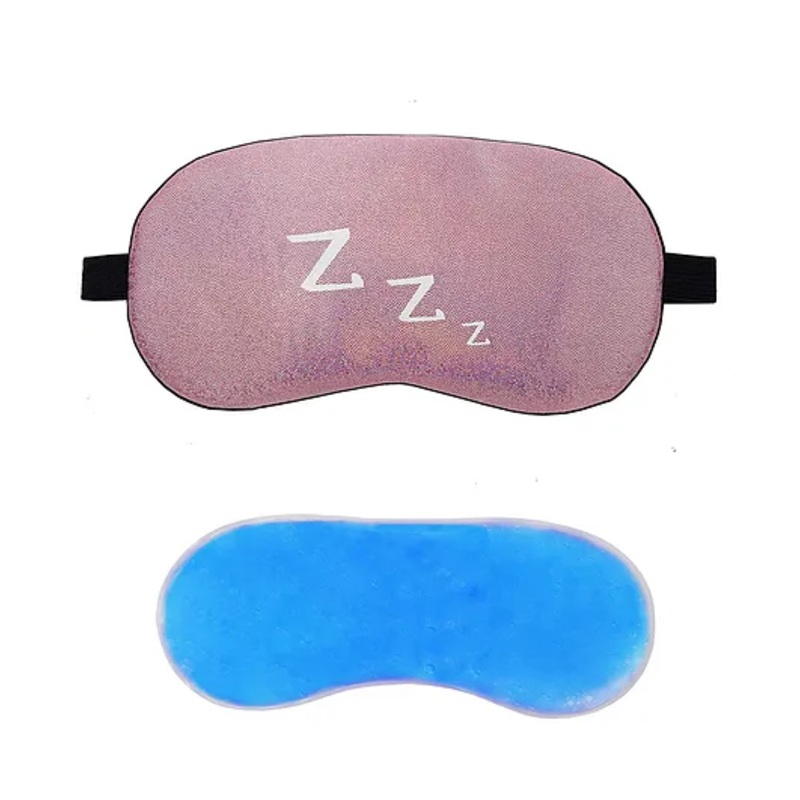 Jenna ZZZ Pink Printed Sleeping Eye Mask With cooling Gel