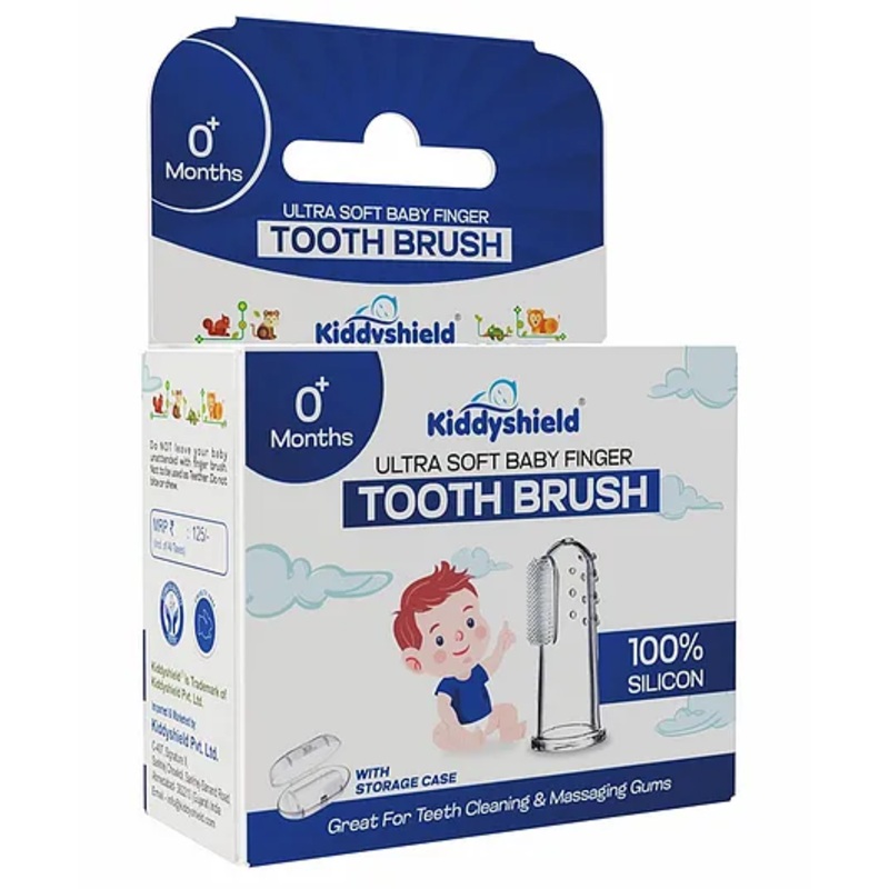 Kiddyshield Silicone Baby Finger Manual Toothbrush, Bpa-Free, Great For Massaging & Cleaning Gums, (0-2 years)