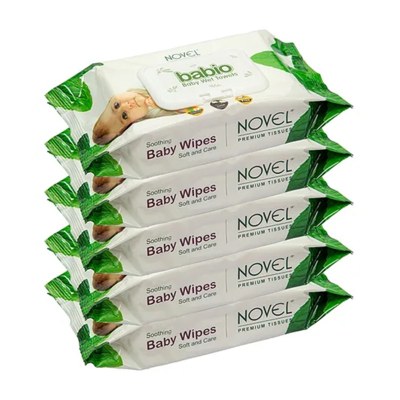 Novel Baby Wipes Pack of 5 - 80 Pieces Each