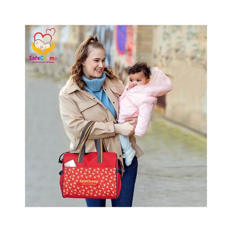 SafeChamp Chick Chick Multipurpose Diaper Bag Cum Mother Bag Diaper Bag   - Red