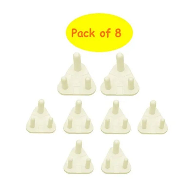 Syga Indian Plug Non Inflammable Electrical Socket Cover Cream - Pack of 8