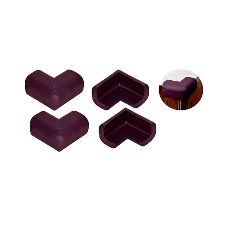 The Little lookers Baby Proofing L Shaped Corner Guards Brown - Pack of 4