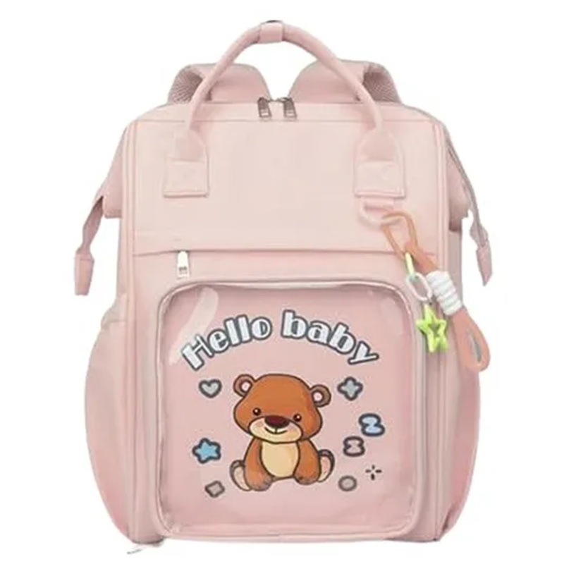 Winnies Waterproof Diaper Backpack For Mothers Travel, Multi Function Nappy Bags - Pink