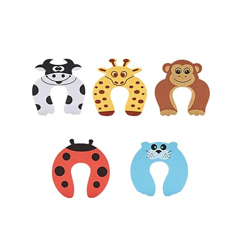Zikku Animal Shape Kids  Safety Door Stopper Pack of 5 - Multicolour