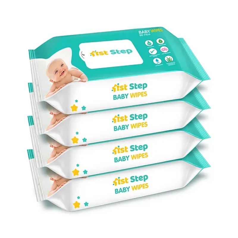 1st Step Baby Wet Wipes Enriched and Aloe Vera and Jojoba Oil Pack of 4- 320 Wipes