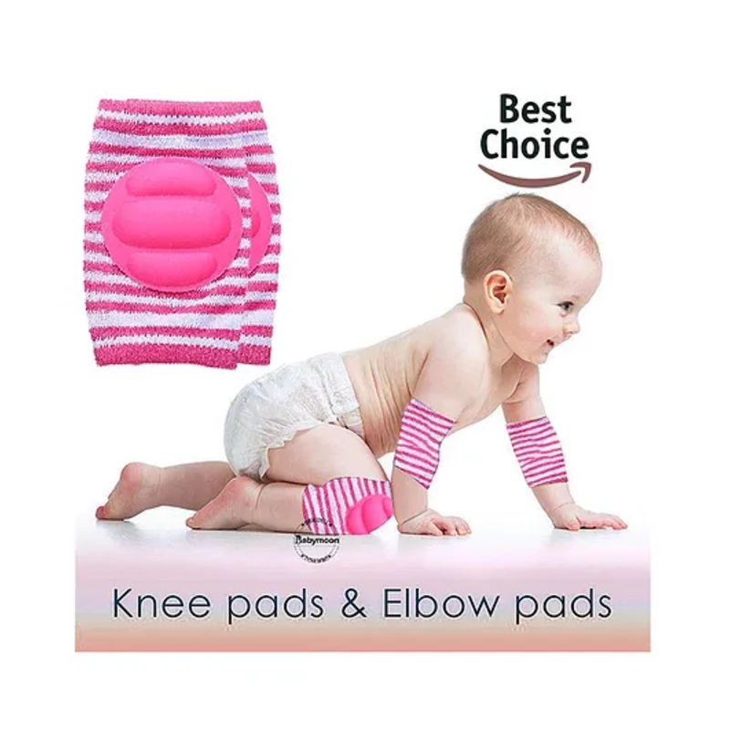 Babymoon Padded Kids Knee Elbow Protection Pads - Pink