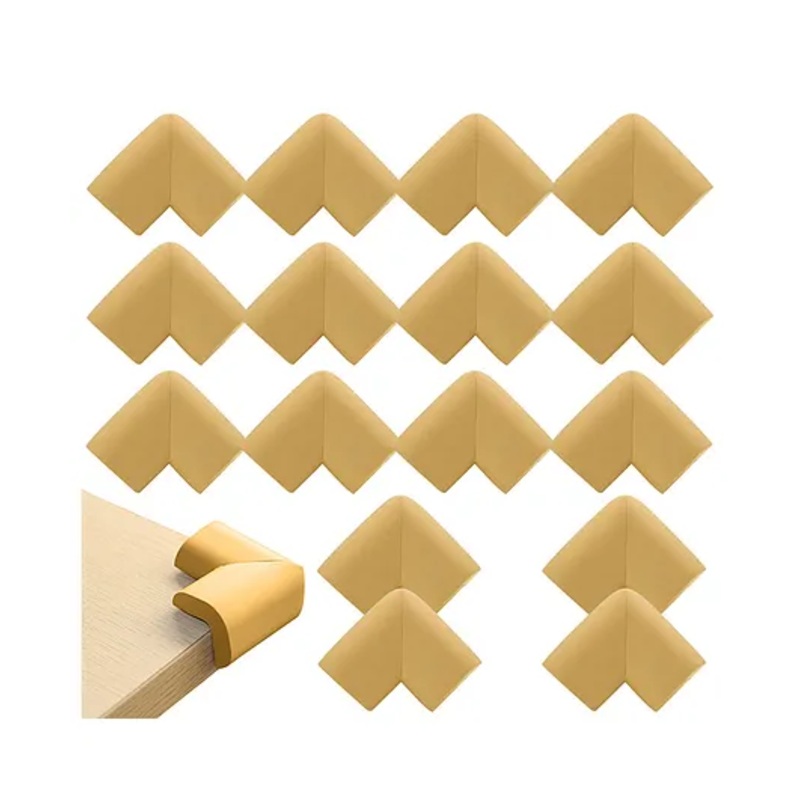 Bembika L Shaped Baby Safety Corner Protector Pack of 16 - Beige