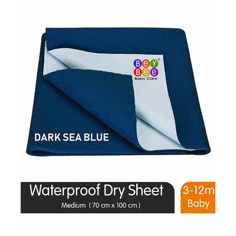 BeyBee Quickly Dry Waterproof Medium Size  Bed Protector Sheet - Dark Sea Blue