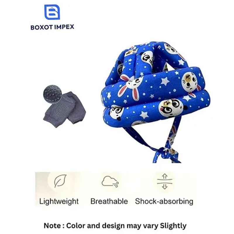 BOXOT IMPEX Adjustable Cushioned Baby Safety Helmet with knee pad (color may vary) HK-14