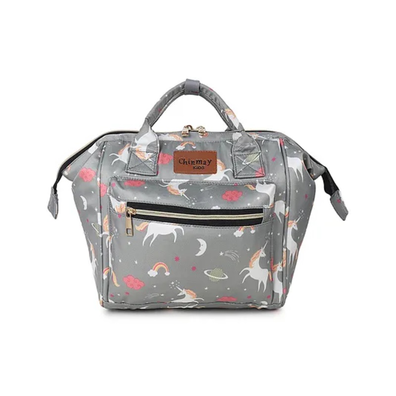 Chinmay Kids Baby Polyester Backpack New Born Casual Travel Outing Stylish Mini Diaper Backpack - Grey