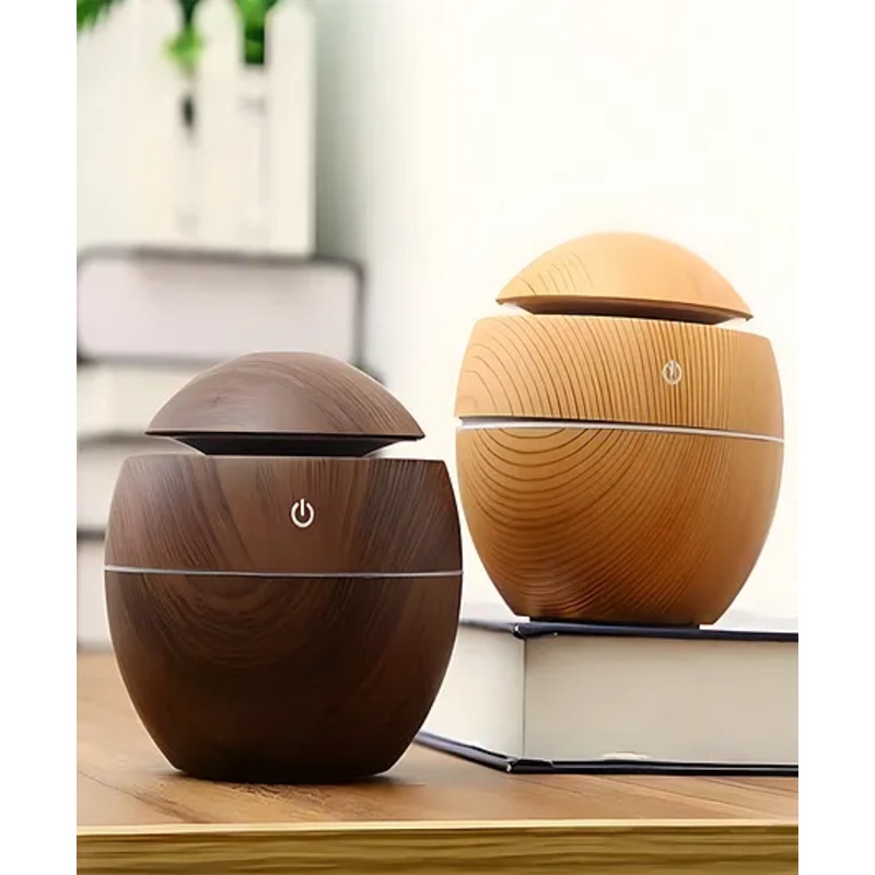 COZY VIBES 200ML Wooden Cool Mist Humidifiers Essential Oil Diffuser Aroma Air Humidifier with Colorful Change, humidifiers for Home, air humidifier for Room - PACK OF 1 - COLOR MAY VARY